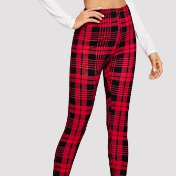 Buffalo Red Plaid Skinny Leggings - Picture 4 of 4